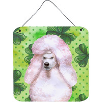 "Caroline's Treasures White Standard Poodle Metal Print, 6h x 6w, St Patrick's Day"