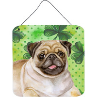 "Caroline's Treasures Fawn Pug Metal Print, 6h x 6w, St Patrick's Day"