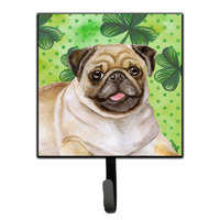 "Caroline's Treasures Fawn Pug St Patrick's Wall Hook, Small, Multicolor"