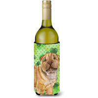 "Caroline's Treasures Shar Pei Puppy St Patrick's Decorative Bottle Hugger, 750ml, Multicolor"