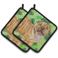 "Caroline's Treasures Shar Pei Puppy Decorated pot holder, 7.5H x 7.5W, St Patrick's Day"