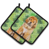 "Caroline's Treasures Tibetan Mastiff Decorated pot holder, 7.5H x 7.5W, St Patrick's Day"