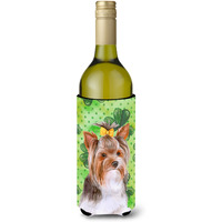 "Caroline's Treasures Yorkshire Terrier #2 St Patrick's Decorative Bottle Hugger, 750ml, Multicolor"
