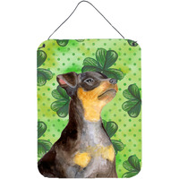 "Caroline's Treasures Miniature Pinscher #2 St Patrick's Metal Print, 16"" x 12"", Multicolor"