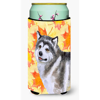 "Caroline's Treasures Alaskan Malamute Fall Decorative Can Hugger, Tall Boy, Multicolor"