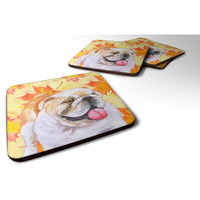 "Caroline's Treasures English Bulldog Fall Decorative coasters, Multicolor"