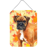 "Caroline's Treasures German Boxer Fall Metal Print, 16"" x 12"", Multicolor"