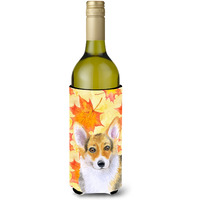 "Caroline's Treasures Pembroke Corgi Fall Decorative Bottle Hugger, 750ml, Multicolor"