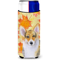 "Caroline's Treasures Pembroke Corgi Fall Decorative Can Hugger, Slim, Multicolor"