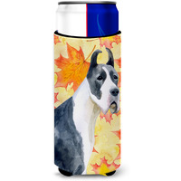 "Caroline's Treasures Harlequin Dane Fall Decorative Can Hugger, Slim, Multicolor"