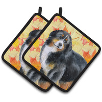"Caroline's Treasures Bernese Mountain Dog Decorated pot holder, 7.5H x 7.5W, Fall Leaves"