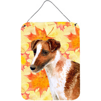 "Caroline's Treasures Smooth Fox Terrier Fall Metal Print, 16"" x 12"", Multicolor"