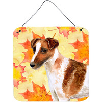 "Caroline's Treasures Smooth Fox Terrier Metal Print, 6h x 6w, Fall Leaves"