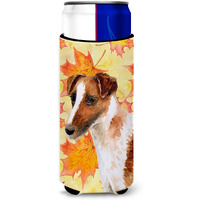 "Caroline's Treasures Smooth Fox Terrier Fall Decorative Can Hugger, Slim, Multicolor"