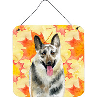 "Caroline's Treasures East-European Shepherd Metal Print, 6h x 6w, Fall Leaves"