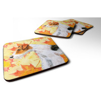 "Caroline's Treasures Fox Terrier Fall Decorative coasters, Multicolor"