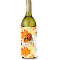 "Caroline's Treasures Fox Terrier Fall Decorative Bottle Hugger, 750ml, Multicolor"