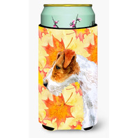 "Caroline's Treasures Fox Terrier Fall Decorative Can Hugger, Tall Boy, Multicolor"