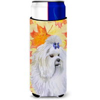 "Caroline's Treasures Maltese Fall Decorative Can Hugger, Slim, Multicolor"