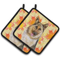 "Caroline's Treasures German Shepherd Decorated pot holder, 7.5H x 7.5W, Fall Leaves"