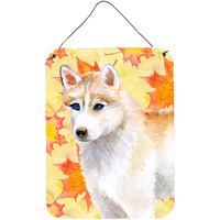 "Caroline's Treasures Siberian Husky Fall Metal Print, 16"" x 12"", Multicolor"