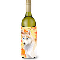 "Caroline's Treasures Siberian Husky Fall Decorative Bottle Hugger, 750ml, Multicolor"