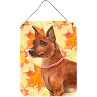 "Caroline's Treasures Miniature Pinscher Fall Metal Print, 16"" x 12"", Multicolor"