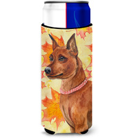 "Caroline's Treasures Miniature Pinscher Fall Decorative Can Hugger, Slim, Multicolor"