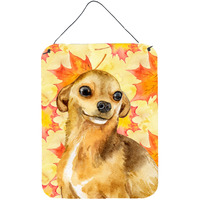"Caroline's Treasures Chihuahua Fall Metal Print, 16"" x 12"", Multicolor"