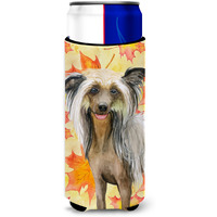 "Caroline's Treasures Chinese Crested Fall Decorative Can Hugger, Slim, Multicolor"