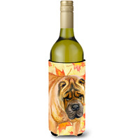 "Caroline's Treasures Shar Pei Fall Decorative Bottle Hugger, 750ml, Multicolor"