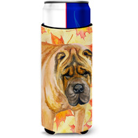"Caroline's Treasures Shar Pei Fall Decorative Can Hugger, Slim, Multicolor"