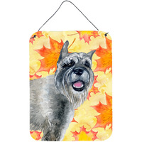 "Caroline's Treasures Schnauzer Fall Metal Print, 16"" x 12"", Multicolor"
