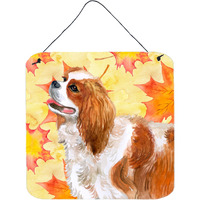 "Caroline's Treasures Cavalier Spaniel Metal Print, 6h x 6w, Fall Leaves"