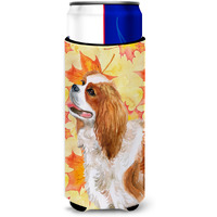 "Caroline's Treasures Cavalier Spaniel Fall Decorative Can Hugger, Slim, Multicolor"