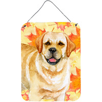 "Caroline's Treasures Golden Retriever Fall Metal Print, 16"" x 12"", Multicolor"