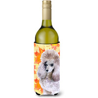 "Caroline's Treasures Poodle Fall Decorative Bottle Hugger, 750ml, Multicolor"