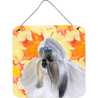 "Caroline's Treasures Shih Tzu Metal Print, 6h x 6w, Fall Leaves"