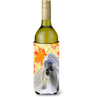 "Caroline's Treasures Shih Tzu Fall Decorative Bottle Hugger, 750ml, Multicolor"