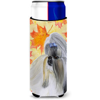 "Caroline's Treasures Shih Tzu Fall Decorative Can Hugger, Slim, Multicolor"