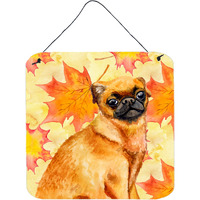 "Caroline's Treasures Small Brabant Griffon Metal Print, 6h x 6w, Fall Leaves"
