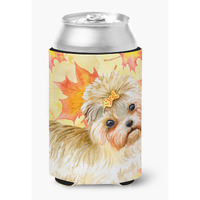 "Caroline's Treasures Morkie Fall Decorative Can Hugger, Multicolor"