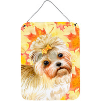 "Caroline's Treasures Morkie Fall Metal Print, 16"" x 12"", Multicolor"