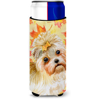 "Caroline's Treasures Morkie Fall Decorative Can Hugger, Slim, Multicolor"