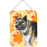 "Caroline's Treasures American Akita Fall Metal Print, 16"" x 12"", Multicolor"
