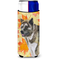 "Caroline's Treasures American Akita Fall Decorative Can Hugger, Slim, Multicolor"