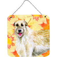 "Caroline's Treasures Irish Wolfhound Metal Print, 6h x 6w, Fall Leaves"