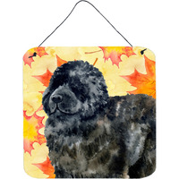 "Caroline's Treasures Newfoundland Metal Print, 6h x 6w, Fall Leaves"