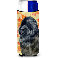 "Caroline's Treasures Newfoundland Fall Decorative Can Hugger, Slim, Multicolor"