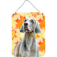 "Caroline's Treasures Weimaraner Fall Metal Print, 16"" x 12"", Multicolor"